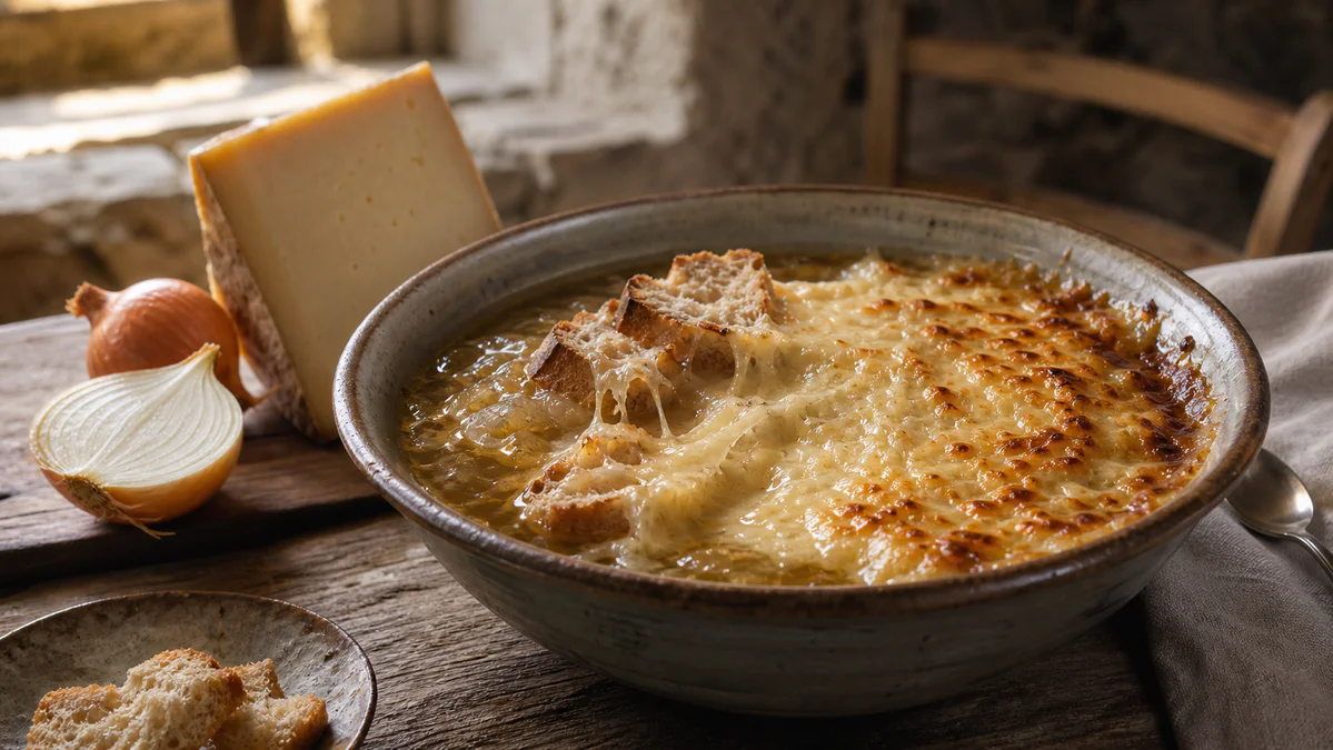 La soupe au fromage cantal devient lourde quand le pain prend le dessus