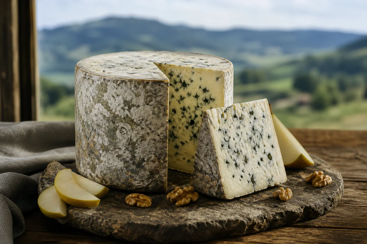 Fourme d&rsquo;Ambert fromage bleu, sa douceur surprend même les amateurs de bleus