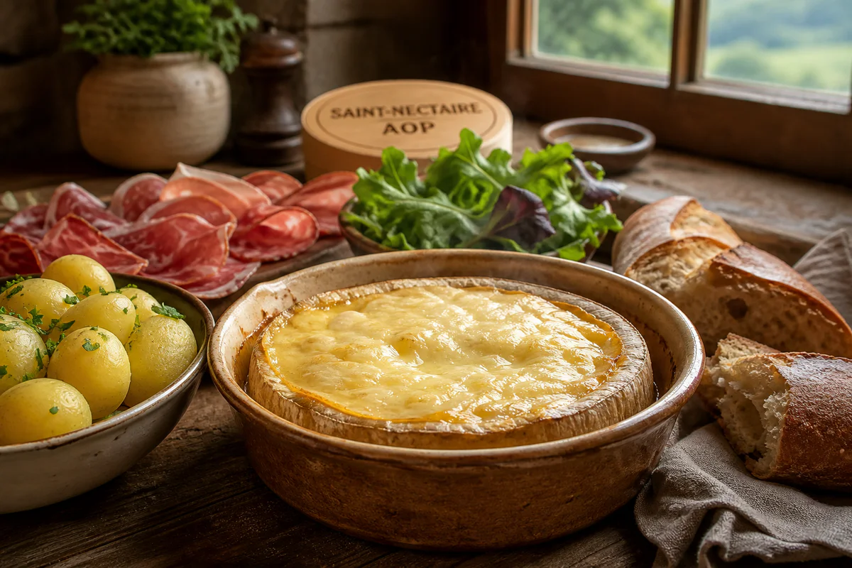 Saint-Nectaire fromage recette au four révèle une fonte facile à partager
