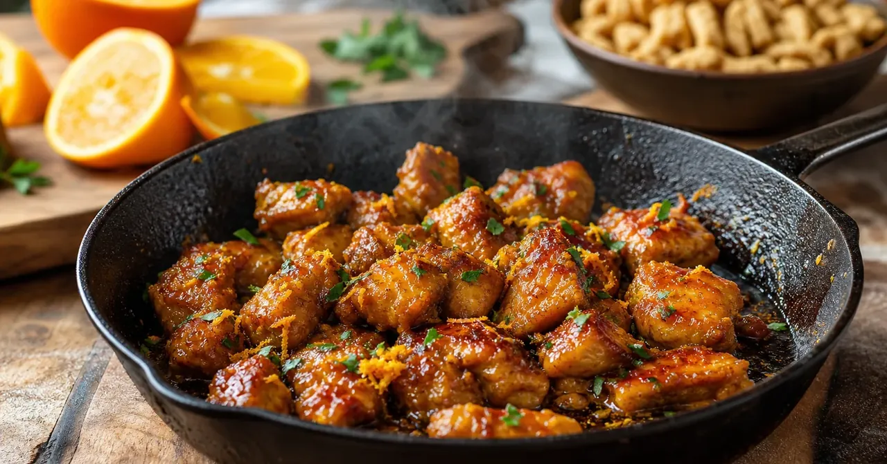 Ces protéines de soja à l’orange dorent à la poêle comme du poulet