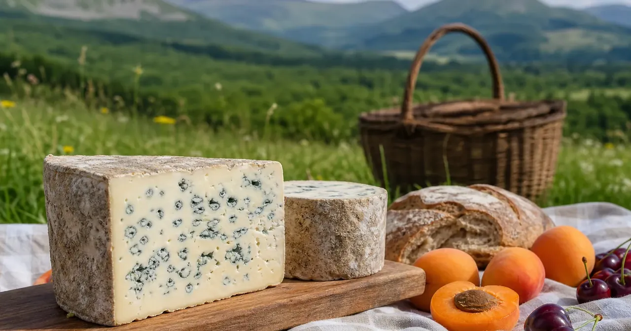 Pain, fourme et fruits de saison